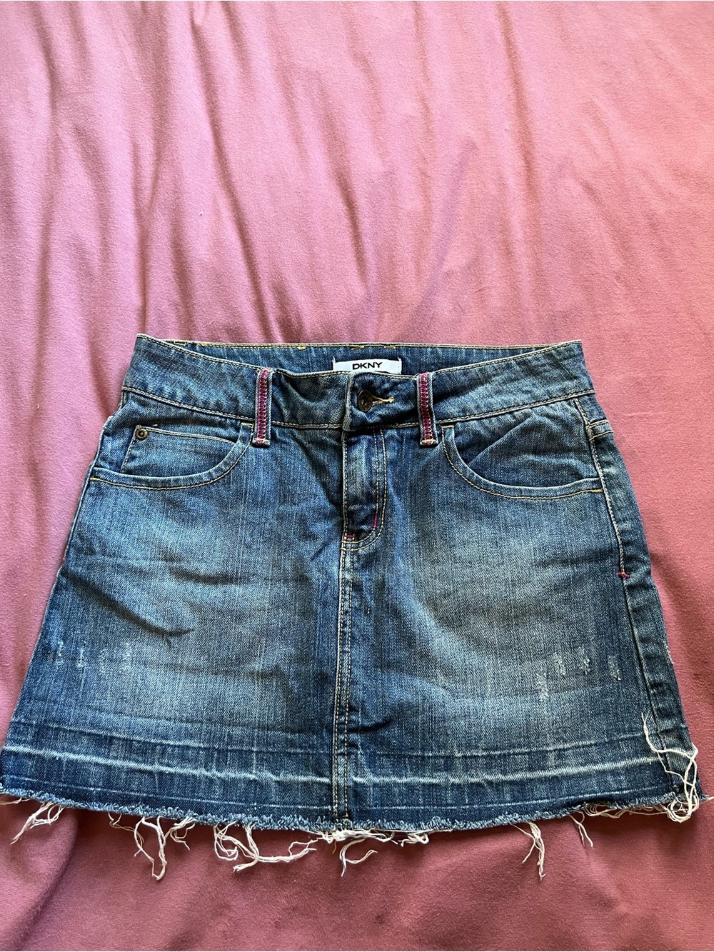 VINTAGE DKNY Women's Blue Denim Mini Skirt
